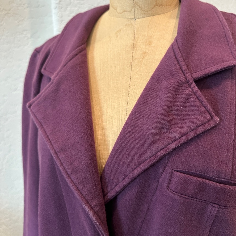 Parsley & Sage Women's Deep Purple Pea Coat - Picture 2 of 5